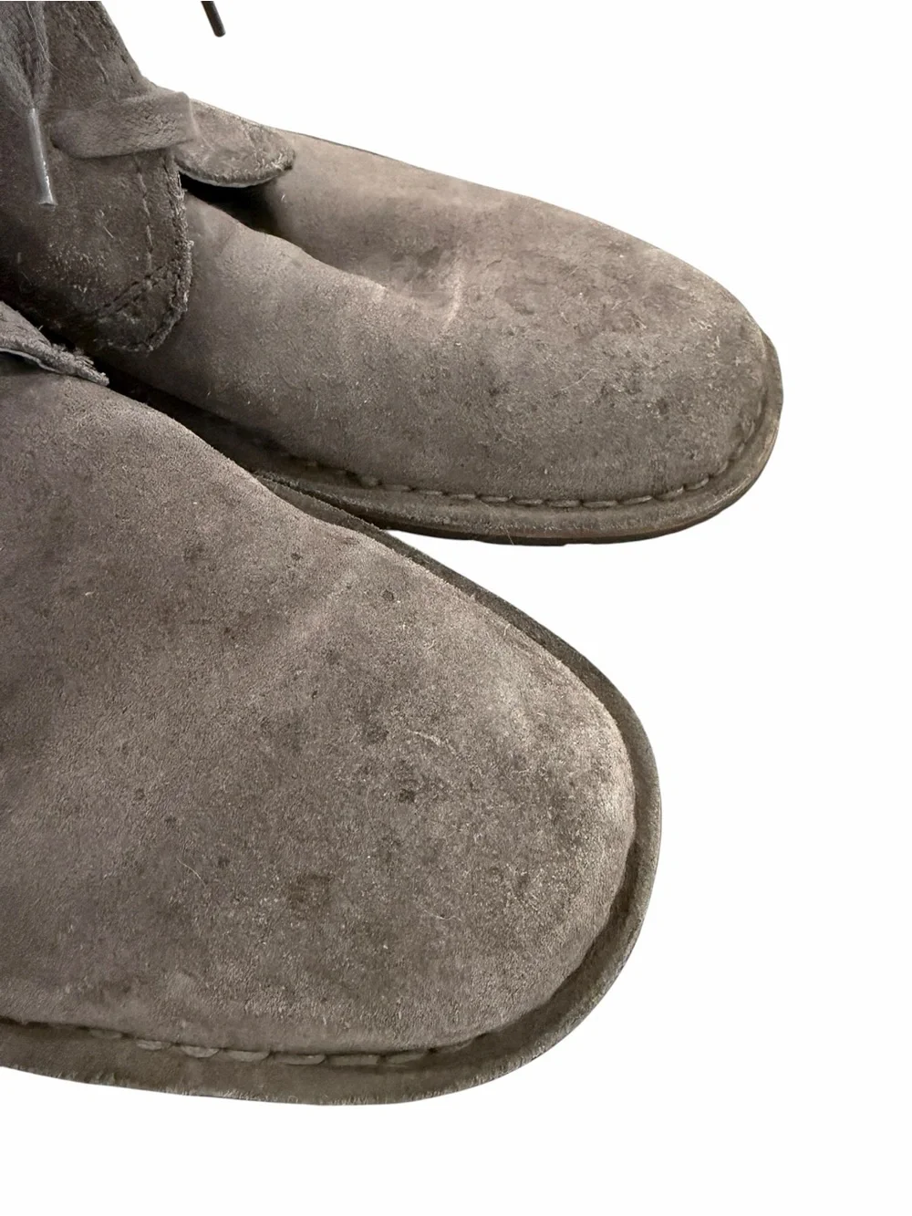 John Varvatos Men’s 11.5 Chukka Boots Taupe Gray Suede Lace‎ Up Tire Tread S5